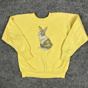 Pannill Sweatshirt Kids L Yellow Bunny Graphic Crewneck Vintage
